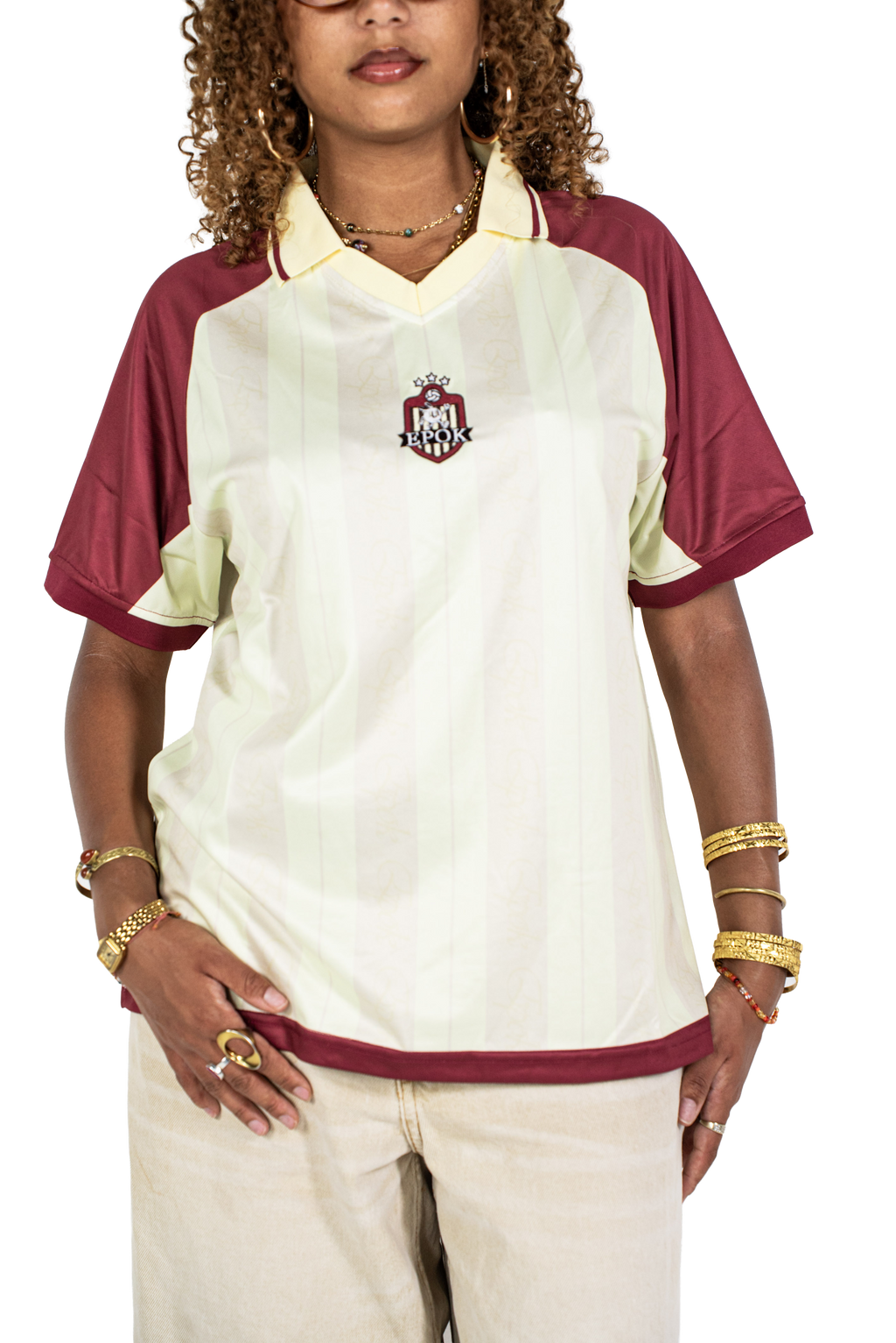 Maillot Jersey Cherry & Cream epok, coloris cerise et crème — visuel 2