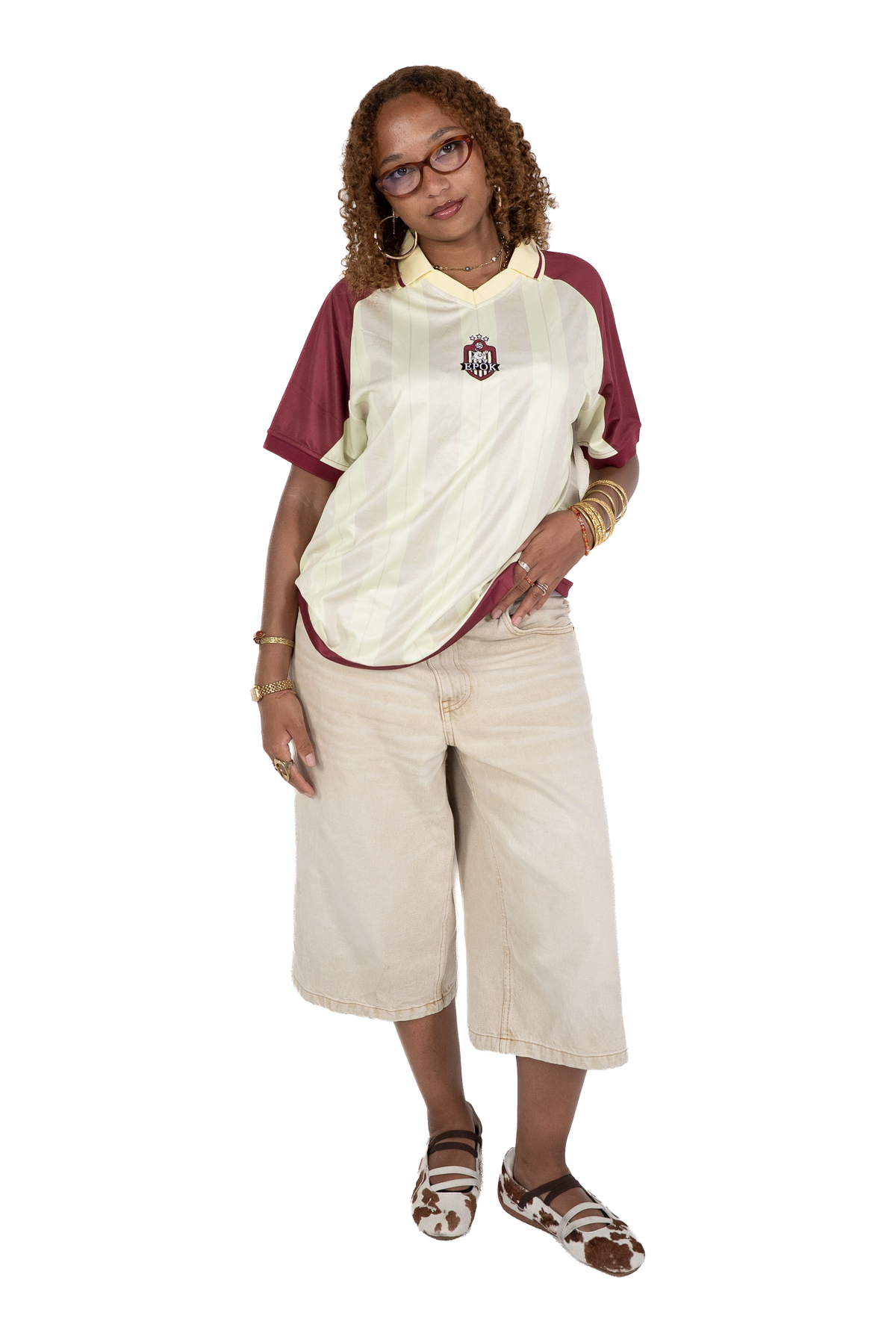 Maillot Jersey Cherry & Cream epok, coloris cerise et crème — visuel 3